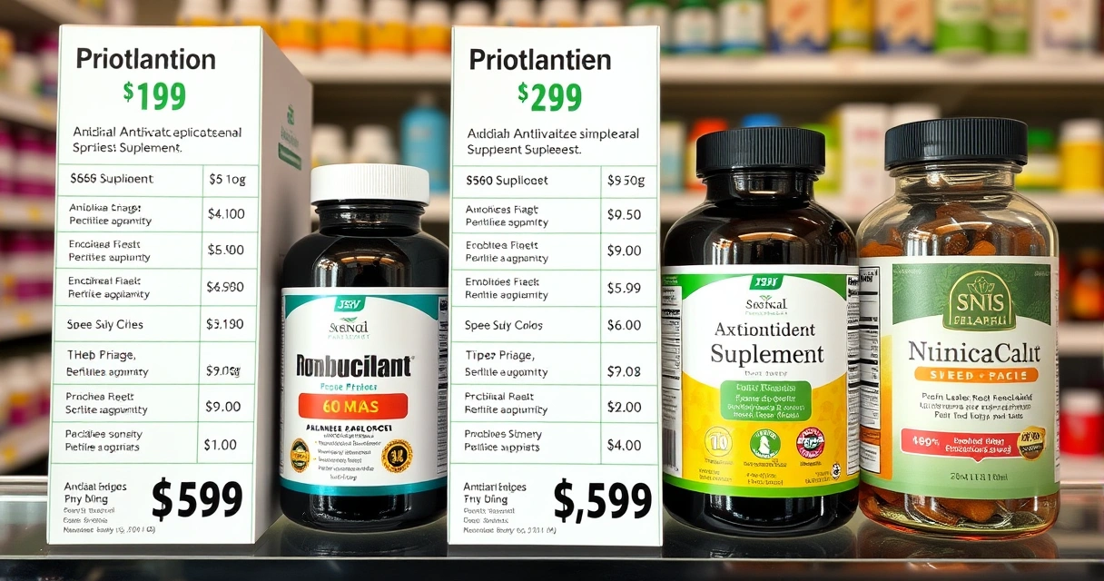 Antioksidanttilisien hintavertailu apteekissa