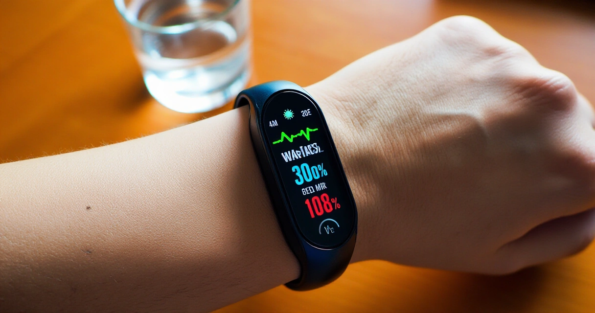 Fitbit Charge -aktiivisuusranneke ranteessa näyttäen sykkeen ja askelmäärän